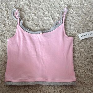 PacSun Pink and Gray Cami Top
